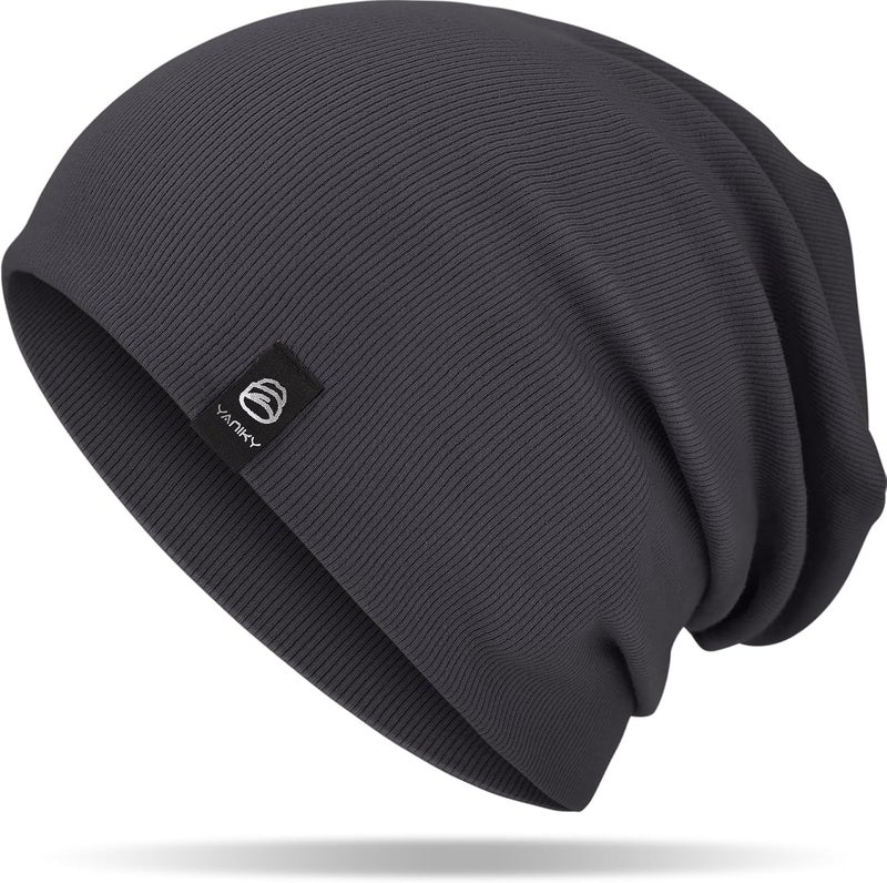 YANIKY Slouchy Beanie for Women, Mens Soft Cotton Beanie Hat, Double Layer Windproof Skull Cap for All Seasons - Image 1